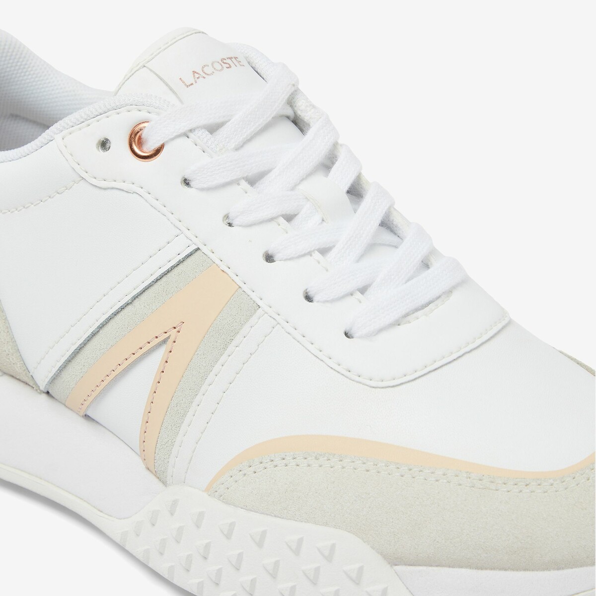 L Spin Deluxe Low Top Trainers in Leather white/beige, LACOSTE