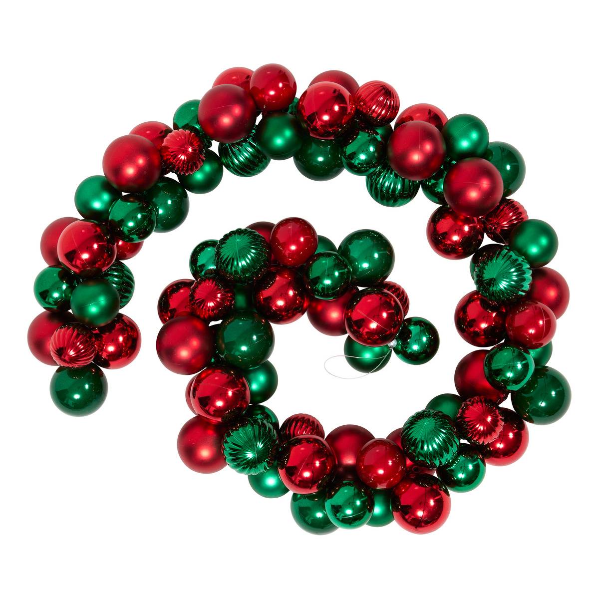 GDN PLAST GRAPPE BOULES 150CM rouge/vert, FEERIC LIGHTS & CHRISTMAS