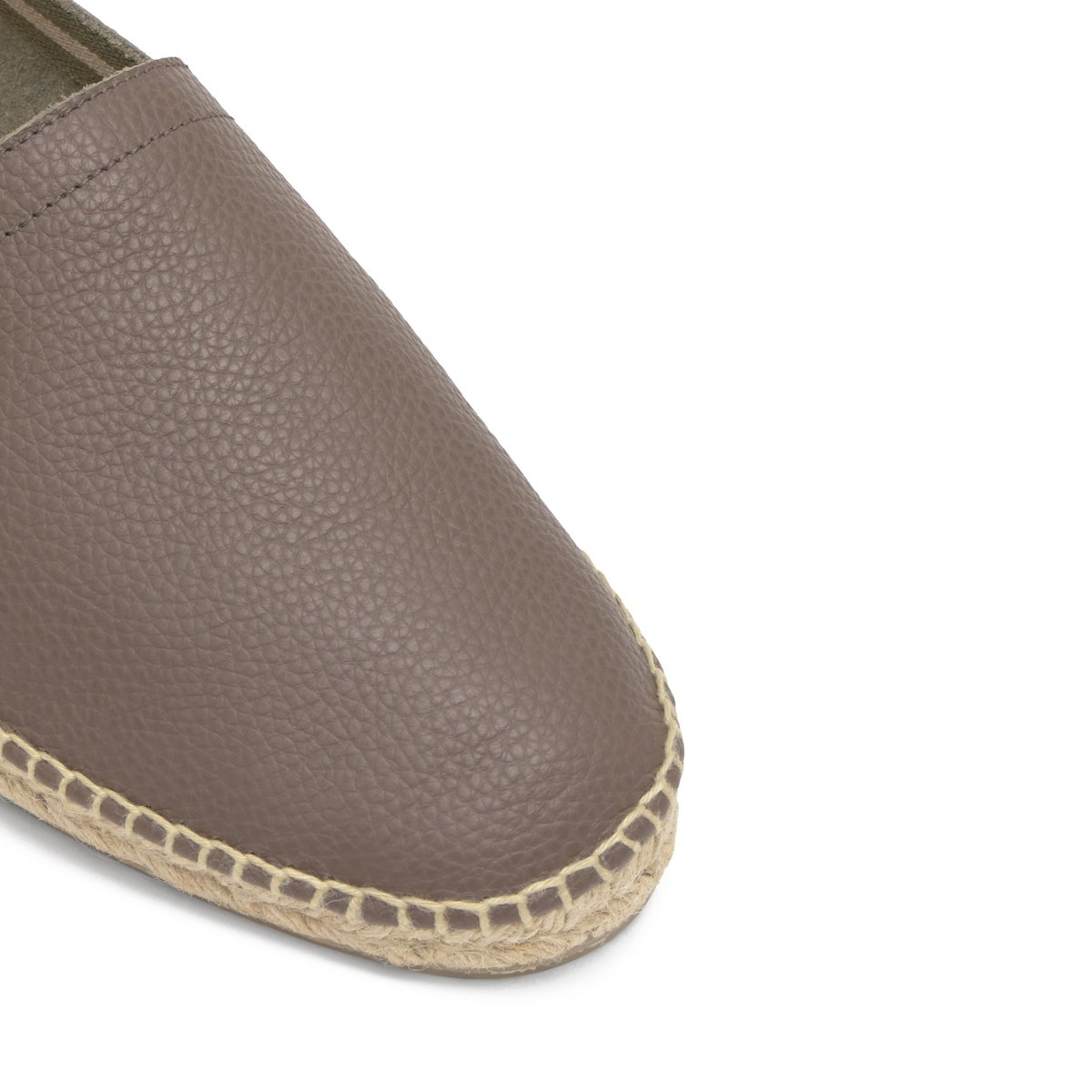 Espadrilles plates en cuir style camping POLO PLATFORM taupe, CASTANER