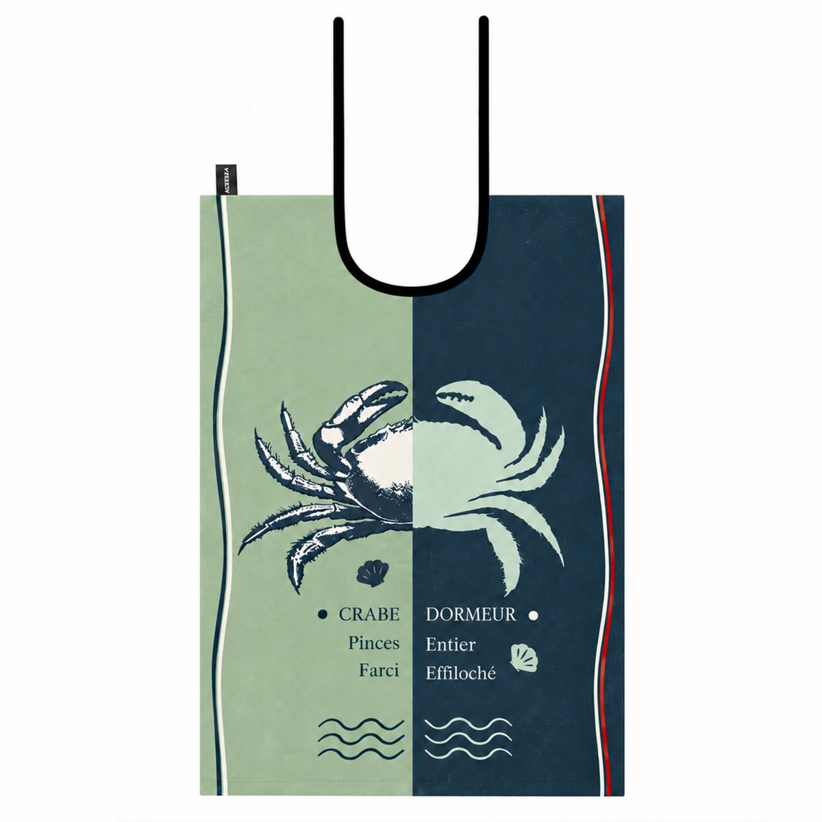 Bavoir motif crabe vert d'eau, SUD ETOFFE