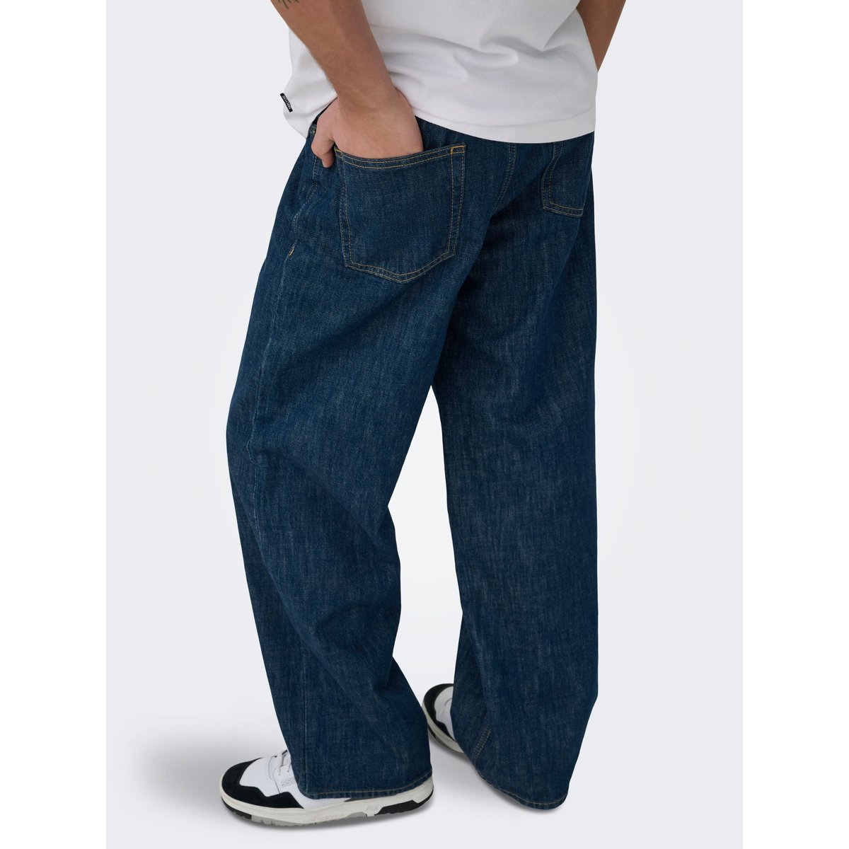 Jean À Jambe Large dark medium blue denim, ONLY & SONS