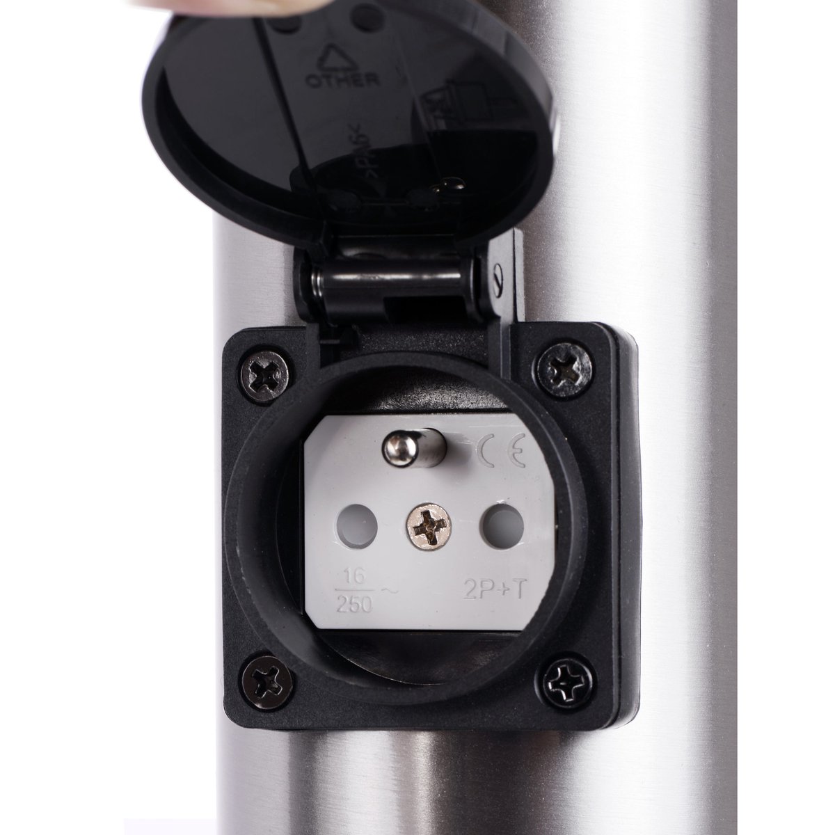 Lampadaire en inox, BERGEN gris / argent, blanc, INSPIRE