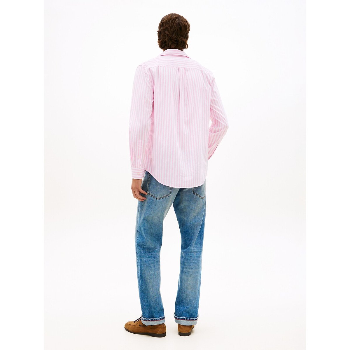 Chemise coupe standard en popeline rayé rose, TOMMY HILFIGER