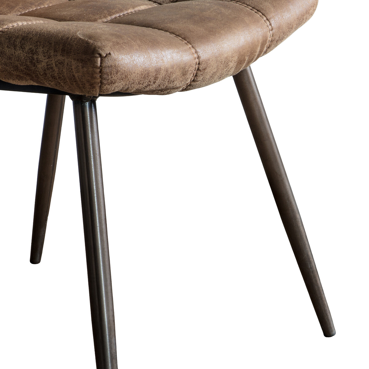 Edwin Quilted Faux Leather Dining Chairs (Set of 2) brown              , SO'HOME
