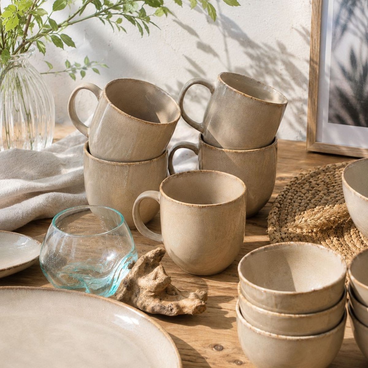 Lot de 6 mugs, DUNE beige, ARTIME