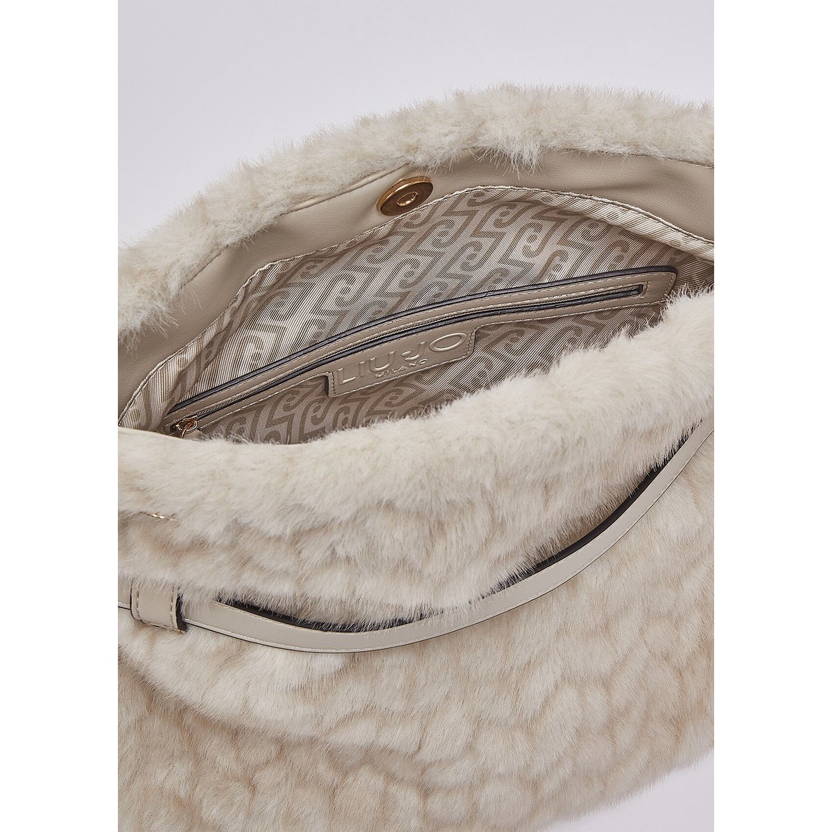 Sac Riccy en imitation fourrure crème, LIU JO