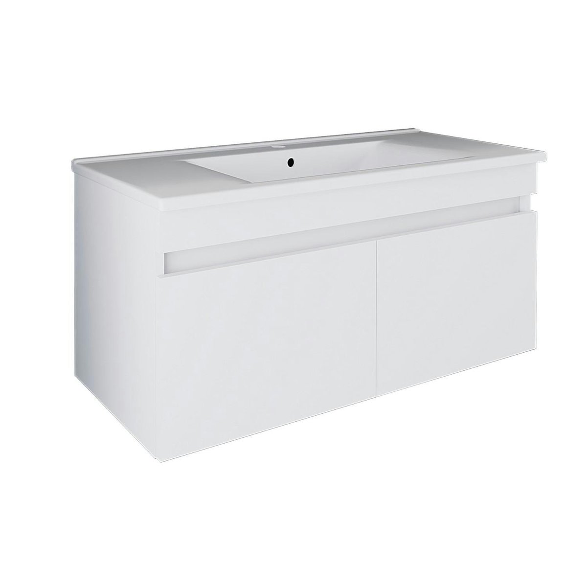 Meuble vasque 100 cm 2 portes AQUO blanc, PIER IMPORT