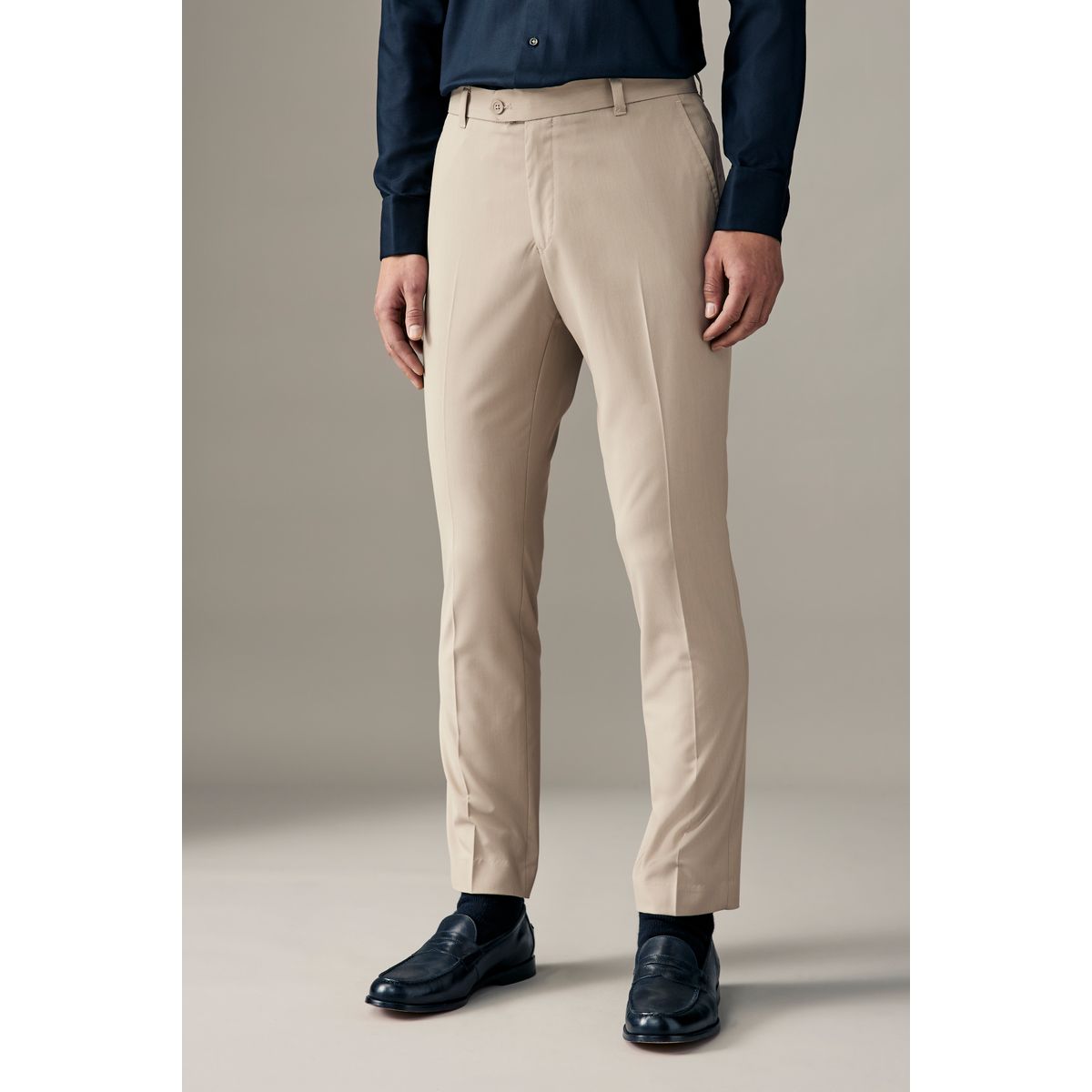 Pantalon habillé stretch coupe slim naturel, NEXT