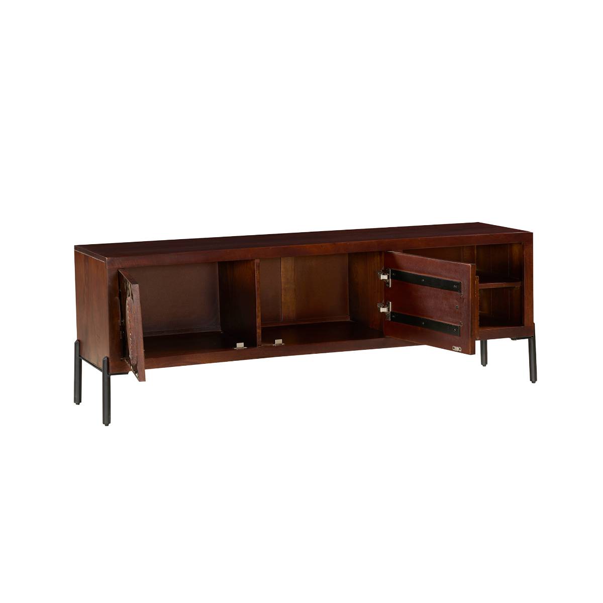 Meuble TV en bois de manguier et métal NAYELI bois foncé, MADE IN MEUBLES
