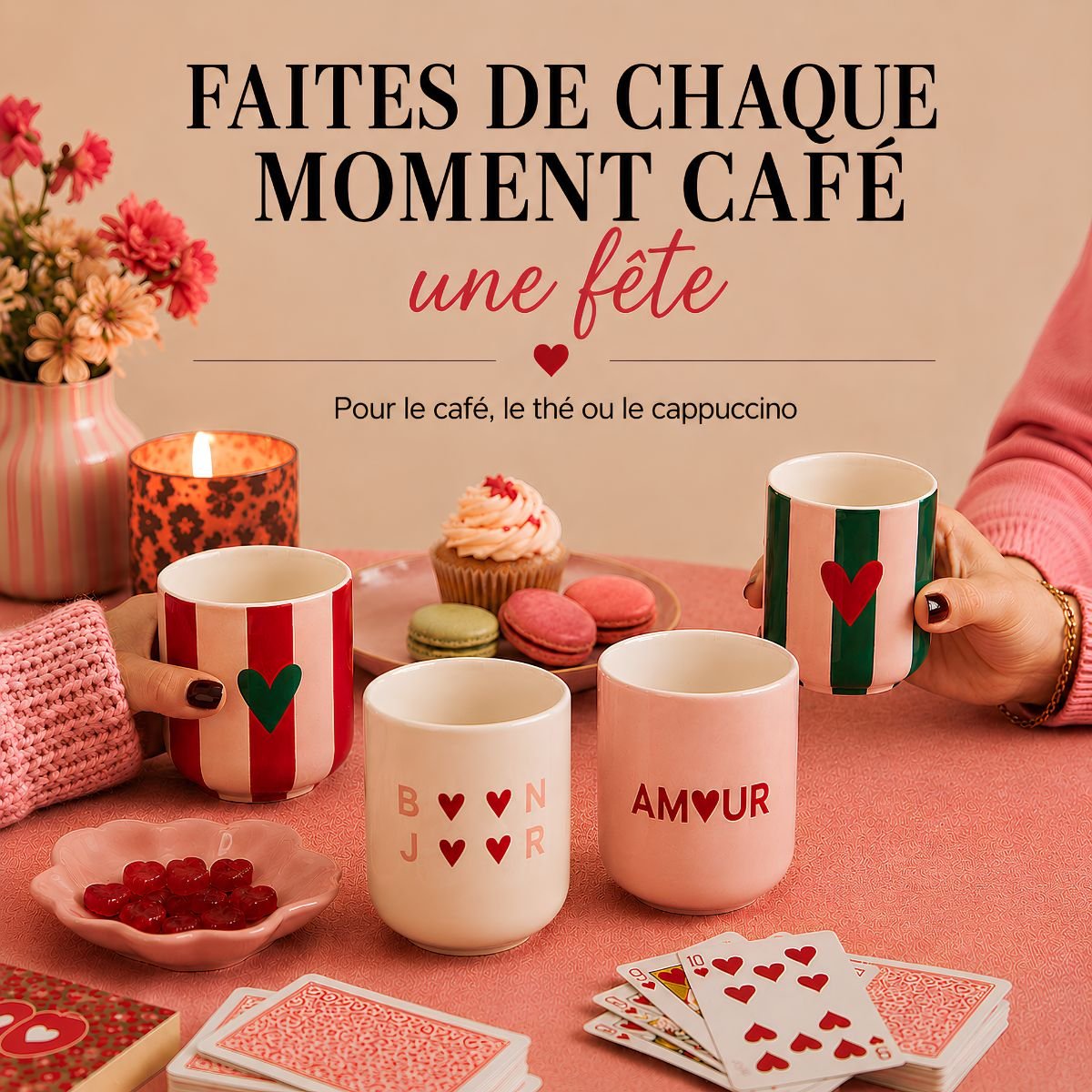 Tasse et soucoupe blanc, MICA DECORATIONS