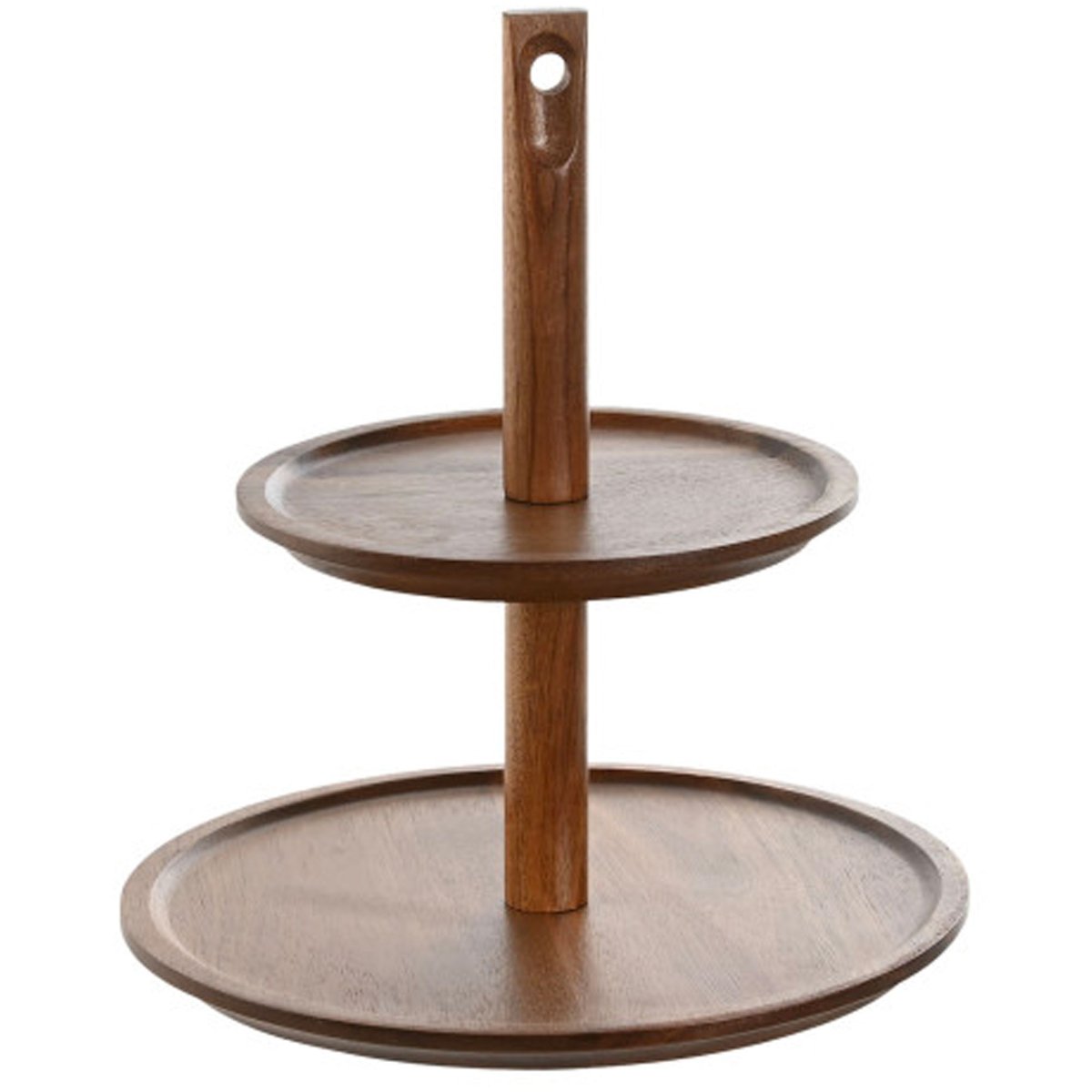 Corbeille à fruits étagée décorative bois d'acacia 25x25x27cm bois, WADIGA