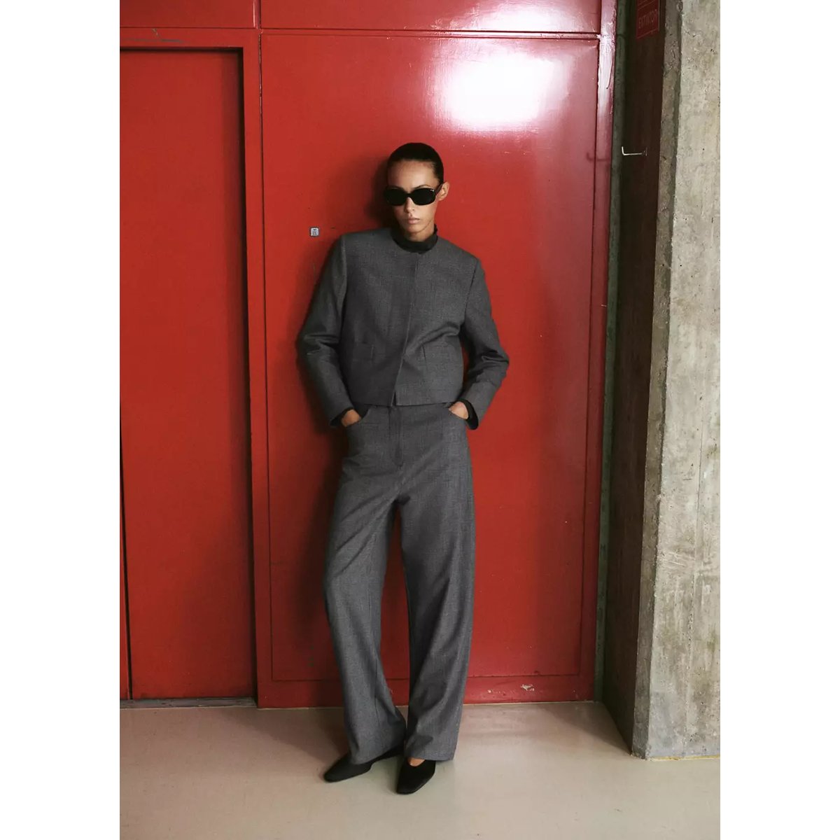 Pantalon de costume taille normale gris, MANGO