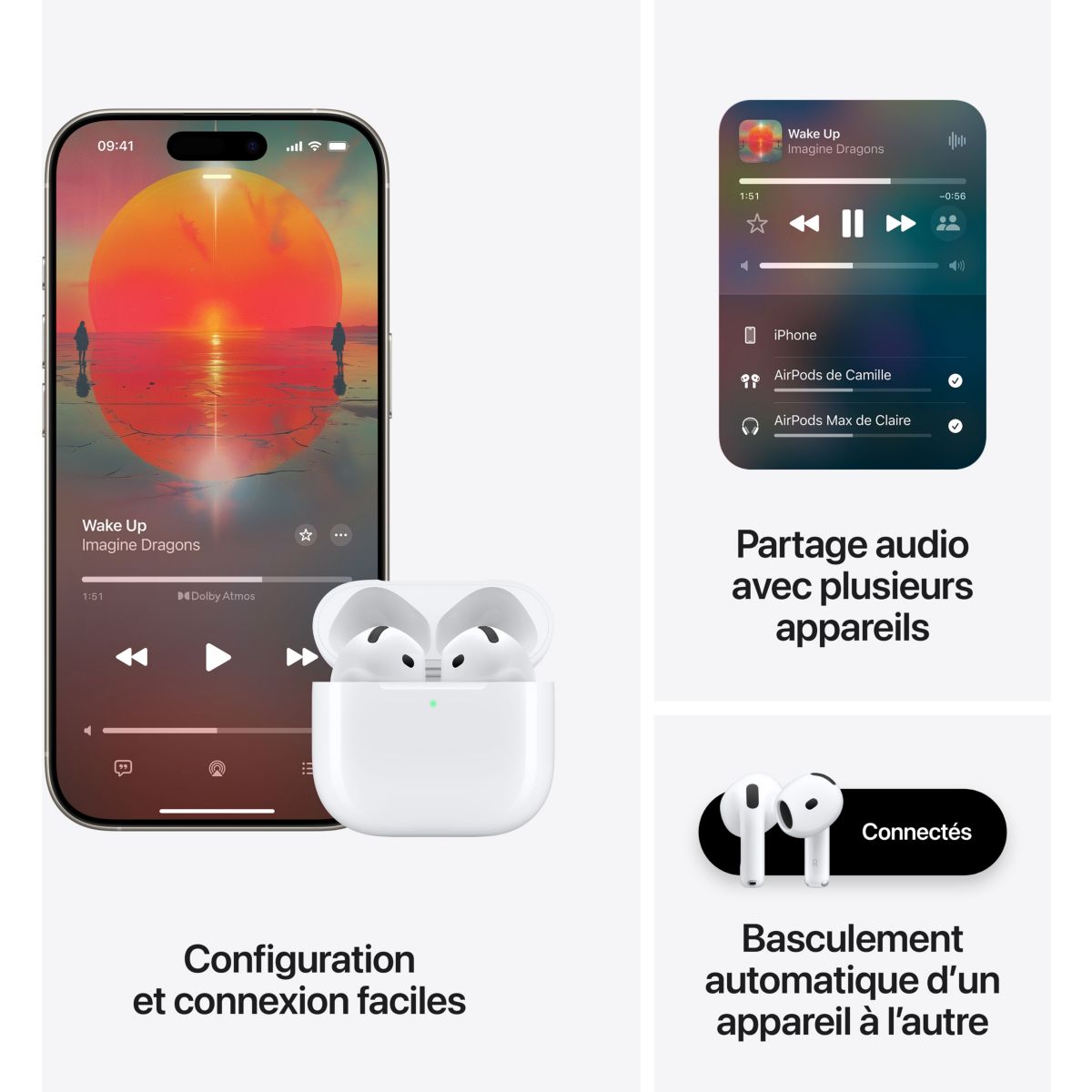 Ecouteurs AirPods 4 ANC - Réduction de bruit blanc, APPLE