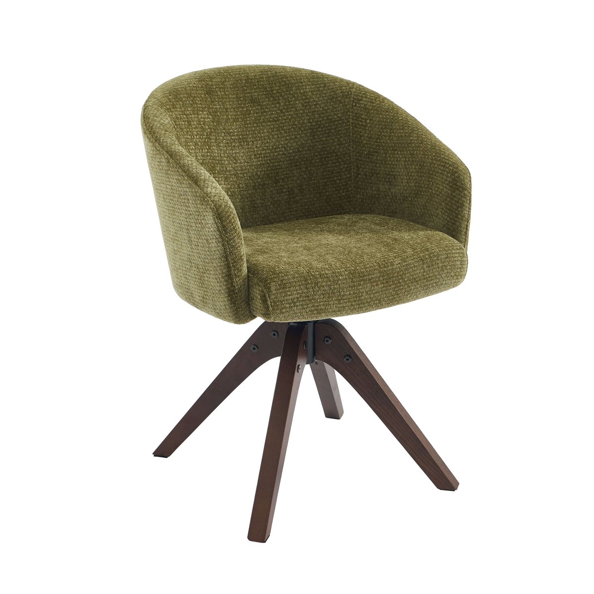 Fauteuil de table en tissu chenille PAOLA vert, SORELH