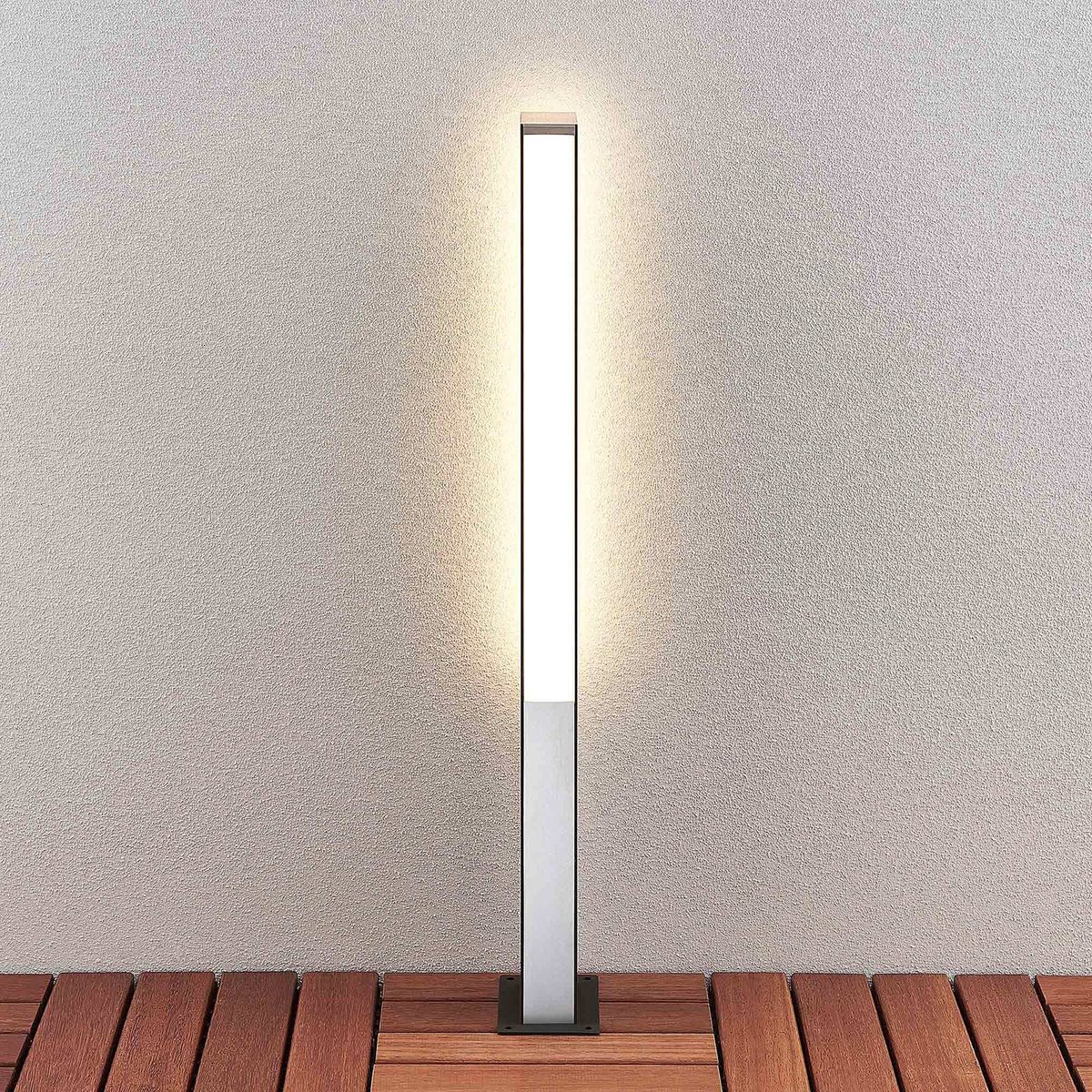 Luminaire extérieur en inox moderneLED anthracite, blanc, LUCANDE
