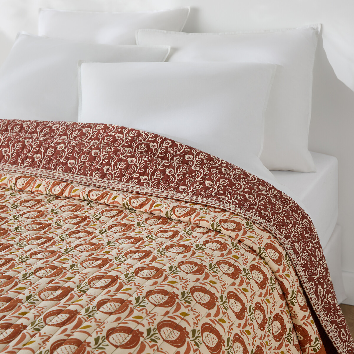 Couvre-lit Kantha coton lavé Aldea multicolore, LA REDOUTE INTERIEURS