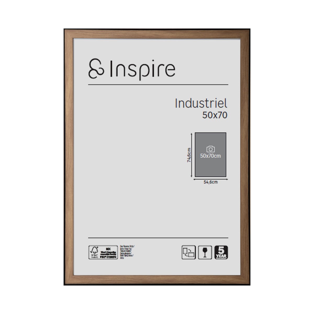 Cadre en polystyrène, INDUSTRIEL marron, INSPIRE
