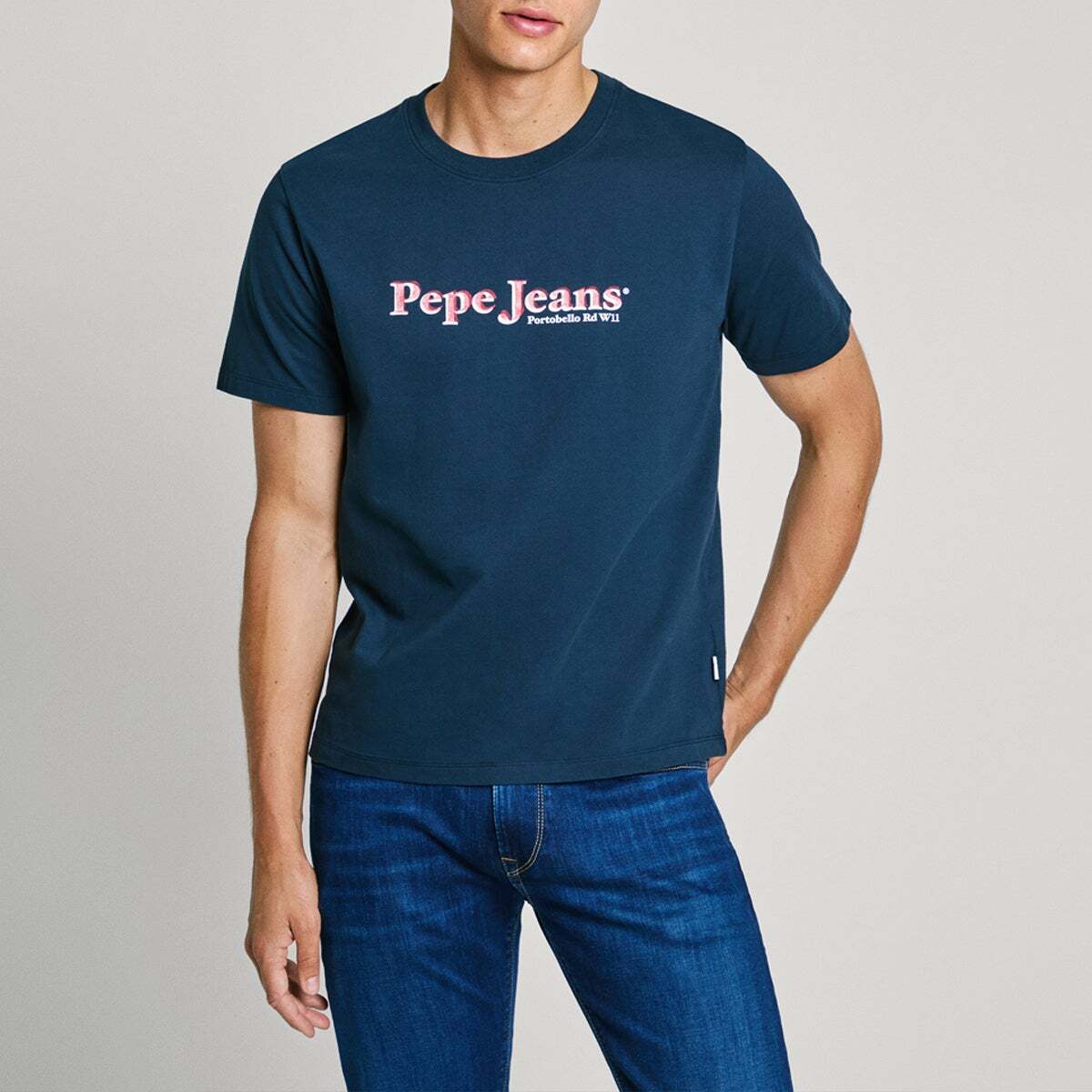 T-Shirt Regular Fit Avec Logo bleu dulwich, PEPE JEANS