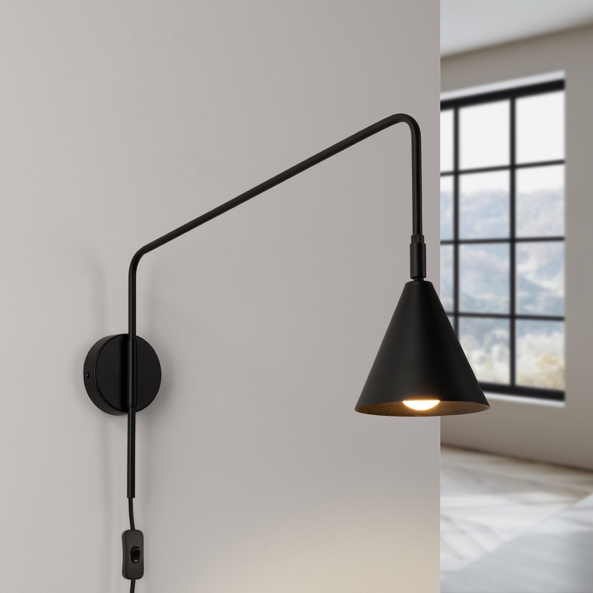 Applique murale Noir E14 1 Nox noir, EDEN