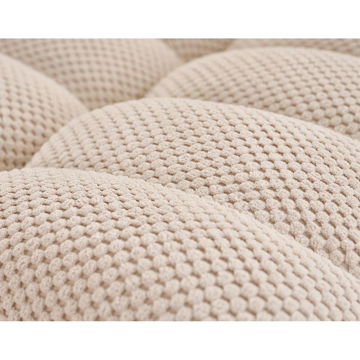 Module d'angle 1 place en velours texturé, ELLIE beige, BEST MOBILIER