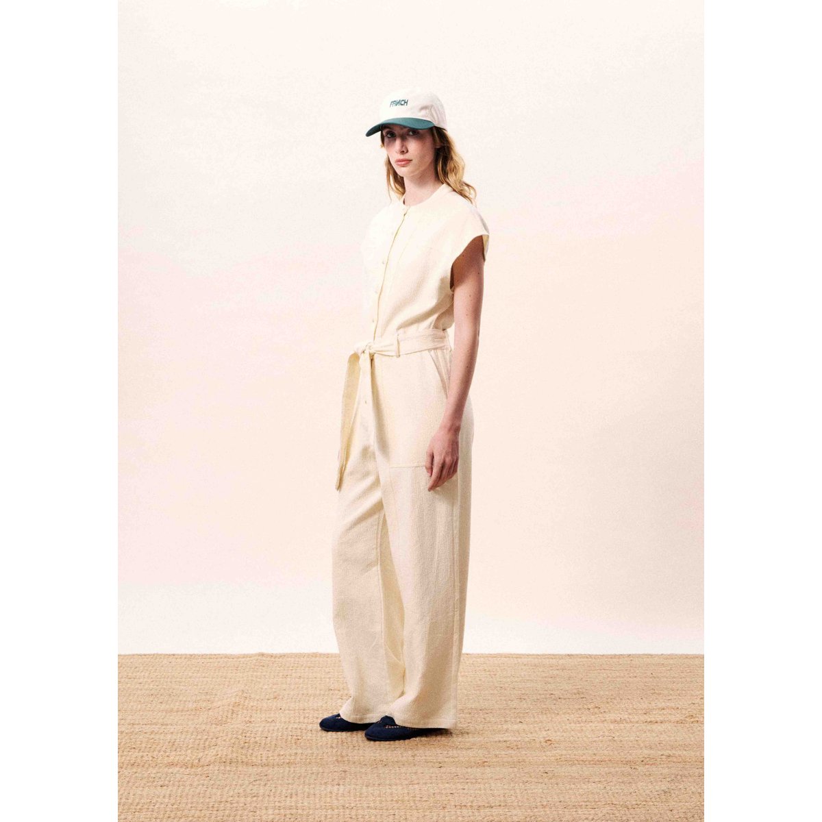 Combi-pantalon en coton CELESTIA beige crème, FRNCH