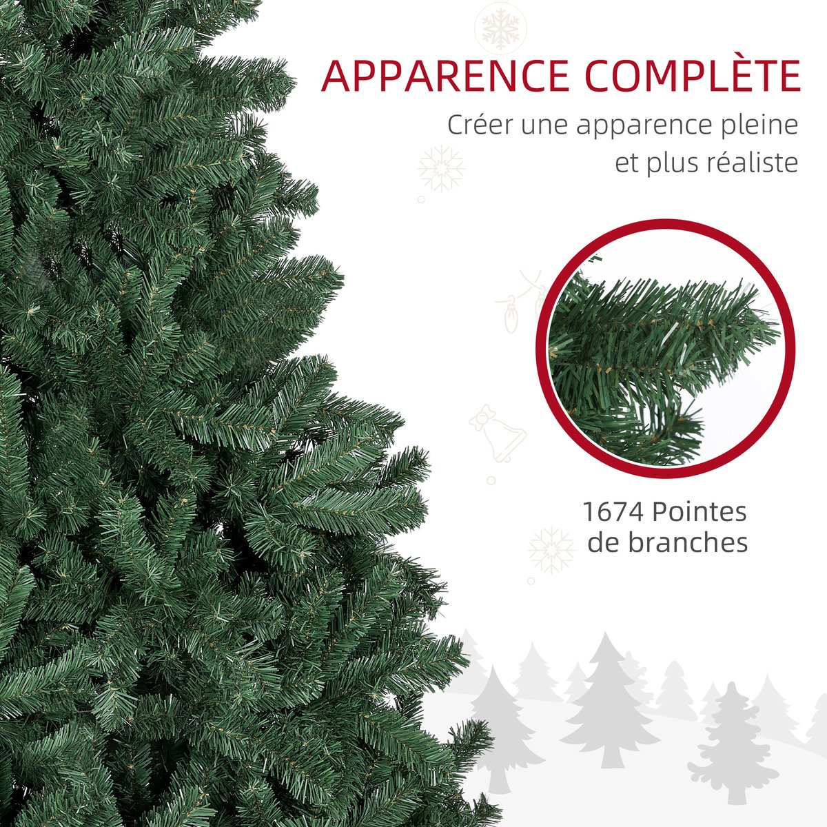 Sapin de Noël Plastique Vert vert, HOMCOM
