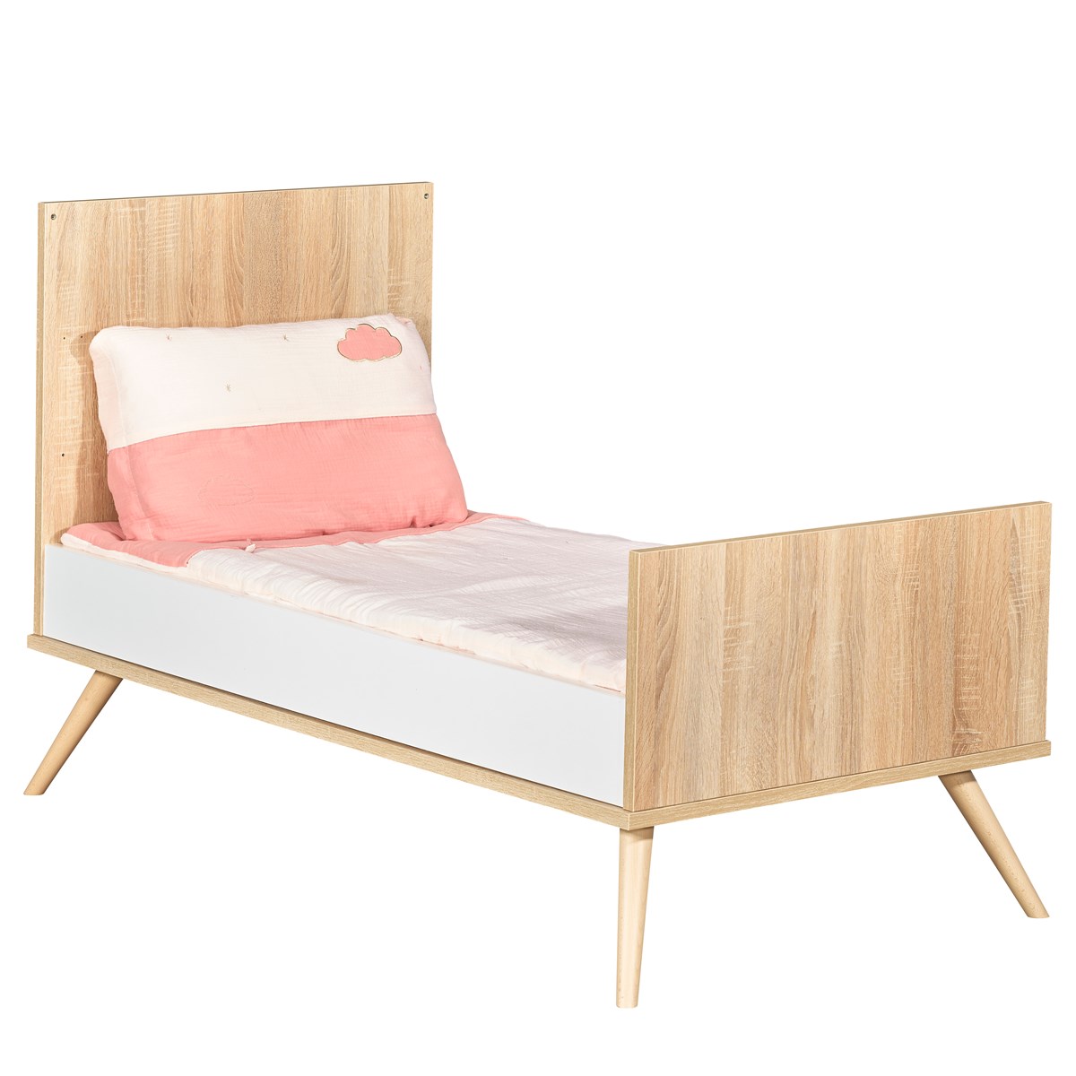 Lit évolutif en bois marron/blanc, SAUTHON
