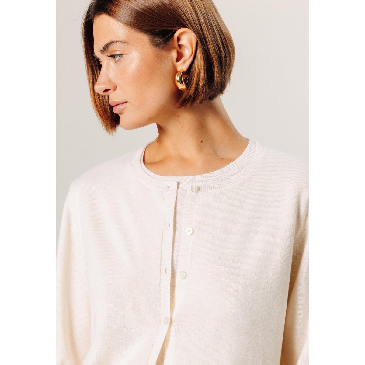 Cardigan en laine mérinos blanc, RODIER