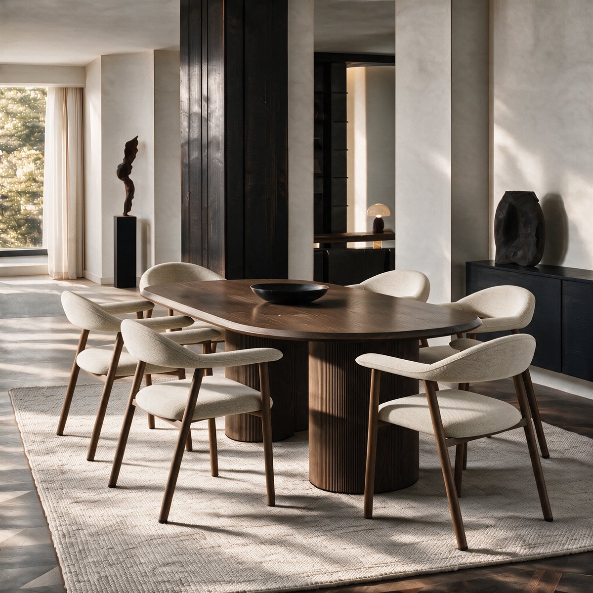 Lot de 2 chaises en velours chenillé HUDSON crème, SIA HOME