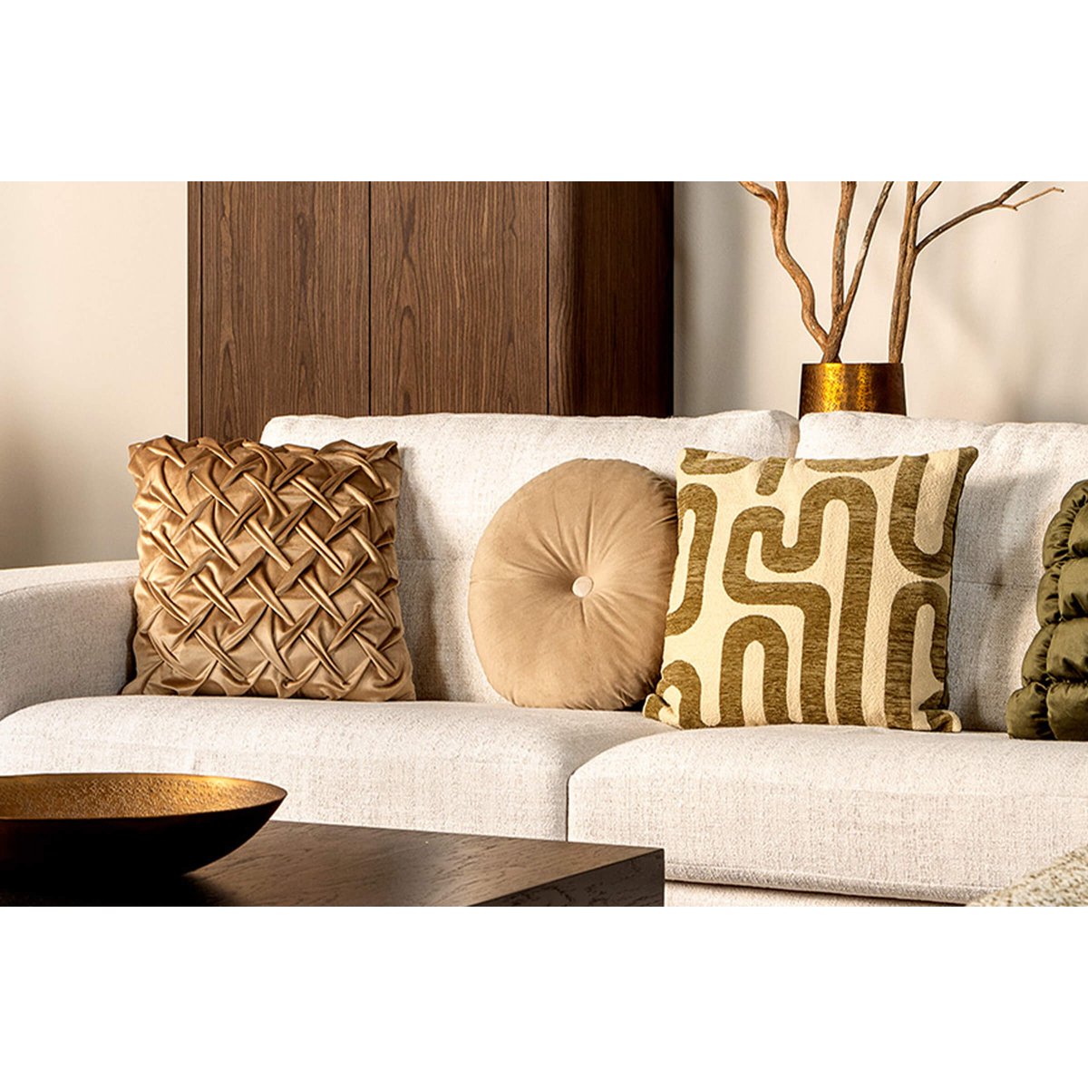 Housse de coussin Mira beige, DUTCH DECOR
