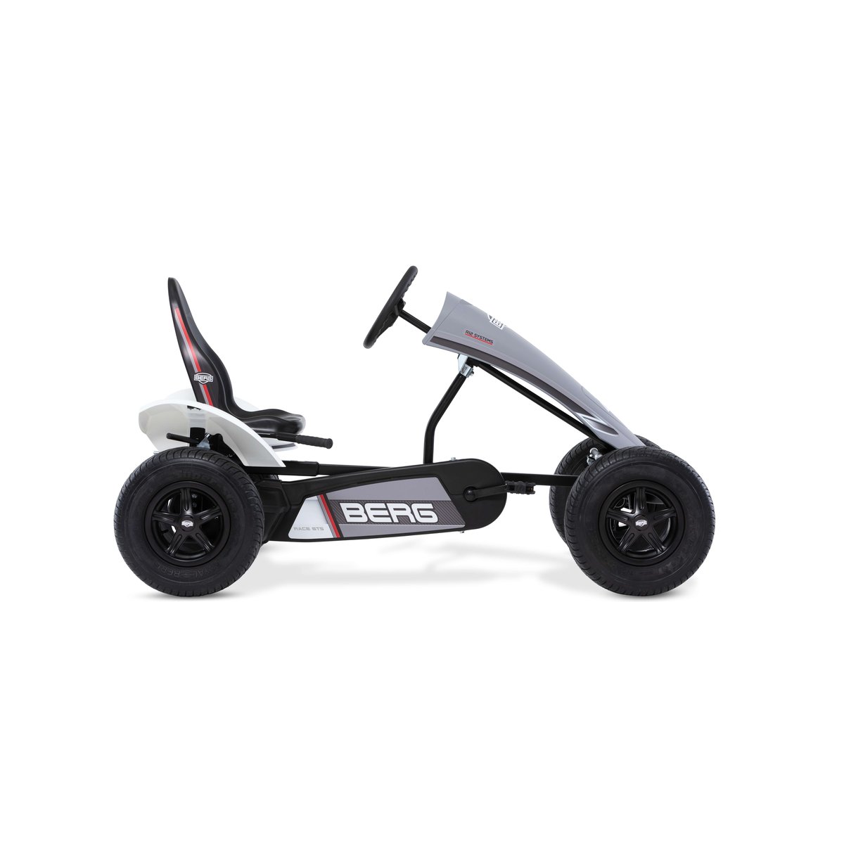 Kart à Pédales pour Enfants, 5+ Ans, XL Race GTS BFR-3 grey/white, BERG TOYS