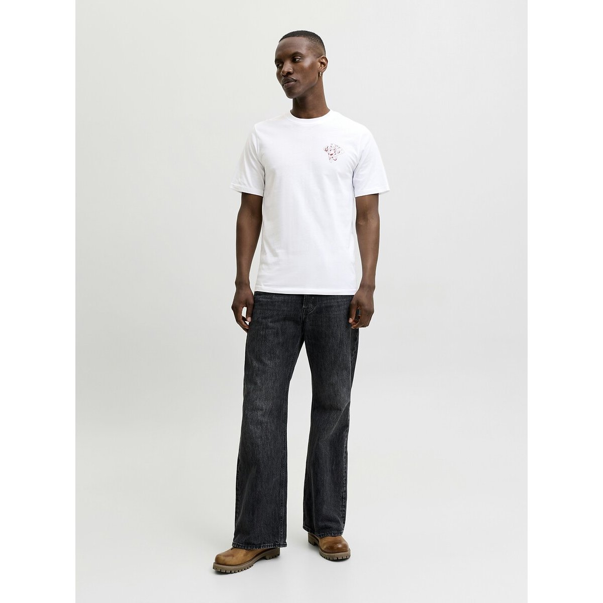 T-shirt com logótipo gráfico atrás, BREWY branco, JACK & JONES
