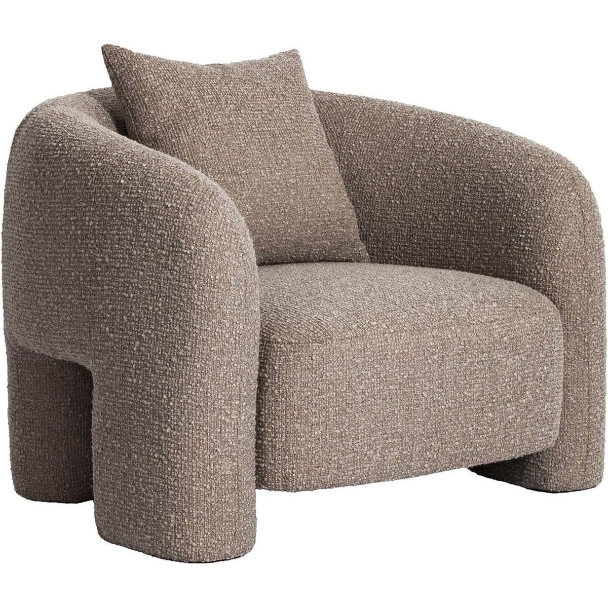 Fauteuil lounge en tissu texturé moka chunky, RECOLLECTION