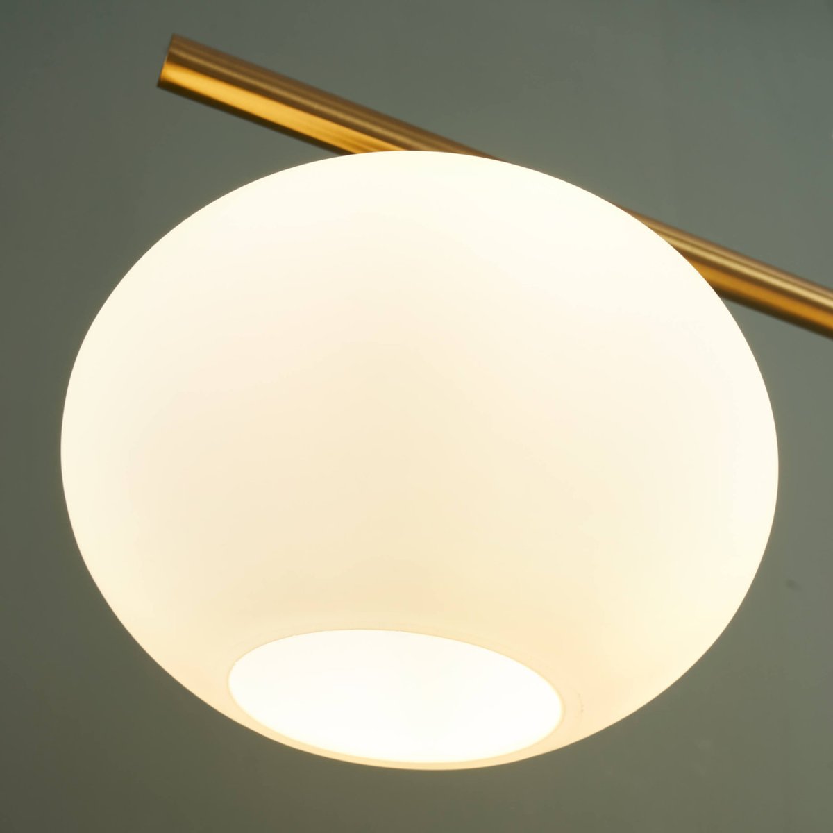Suspension avec abat-jours en verre - ALCYONE laiton et blanc, KOSILUM