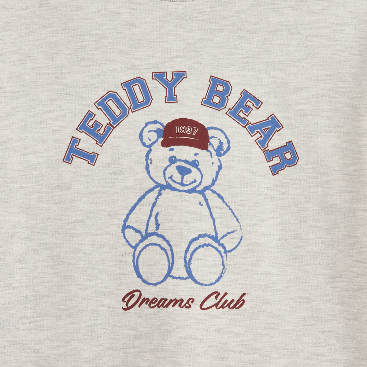 Teddy Bear Print and Striped Pyjamas with A Fleece Top and Poplin Bottoms grey/blue, LA REDOUTE COLLECTIONS