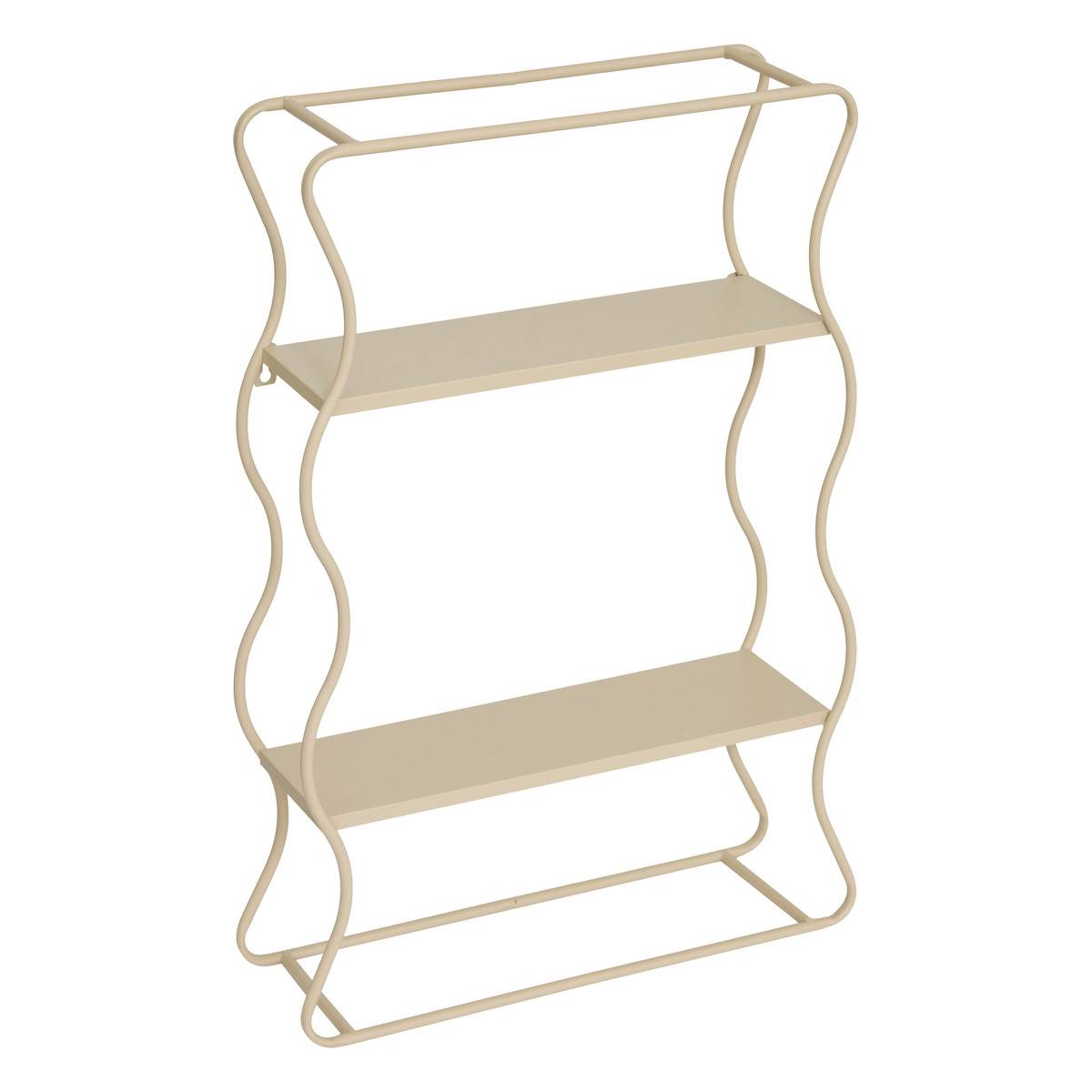Étagère murale 2 niveaux en métal JUDY beige, ATMOSPHERA