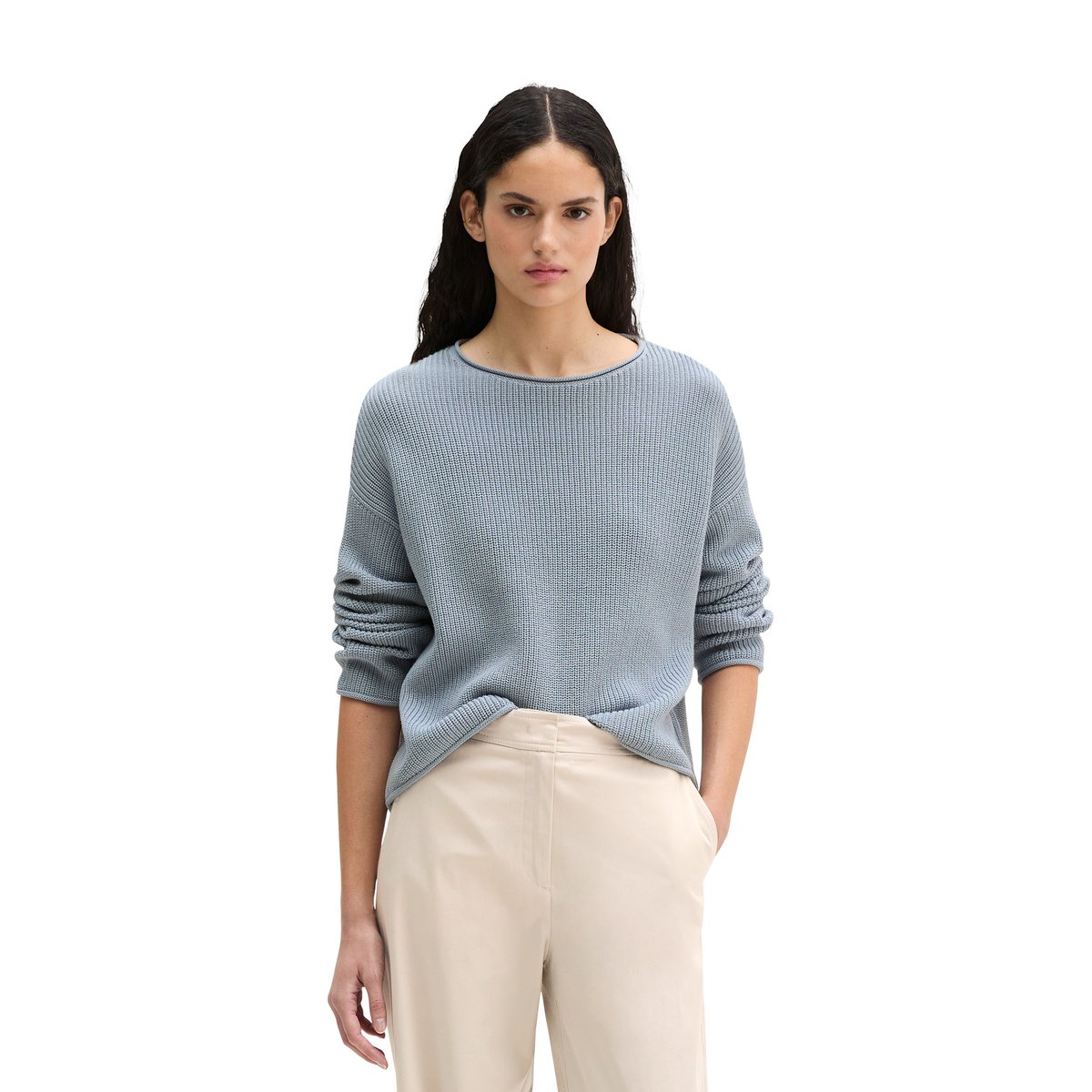 Pull en maille DfC oversize en coton organique lourd gris, MARC O'POLO
