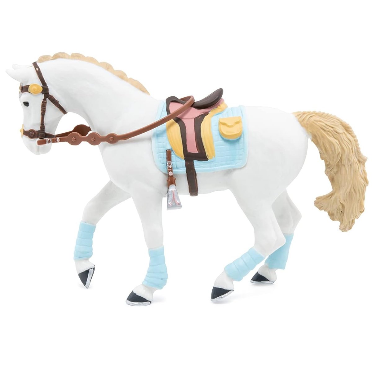 Figurine Cheval de la cavalière adulte fashion bleue bleu, PAPO