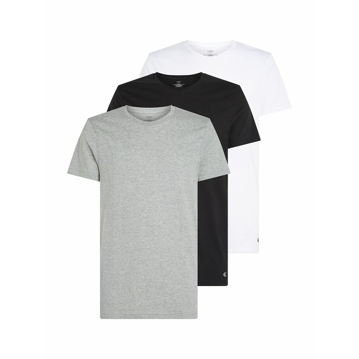 Lot de 3 t-shirts col ronds blanc + gris + noir, CALVIN KLEIN UNDERWEAR