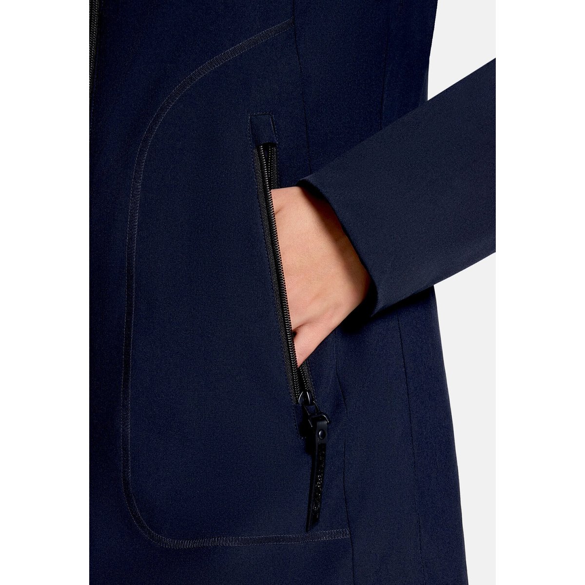 Veste outdoor à capuche amovible bleu foncé, BETTY BARCLAY