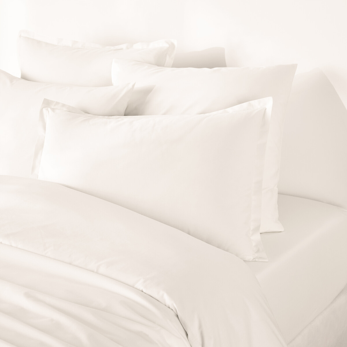 Taie d'oreiller en percale de coton, 80 fils, Scenario ecru, LA REDOUTE INTERIEURS
