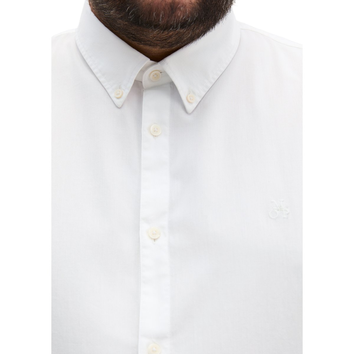Chemise regular en coton bio blanc, MARC O'POLO