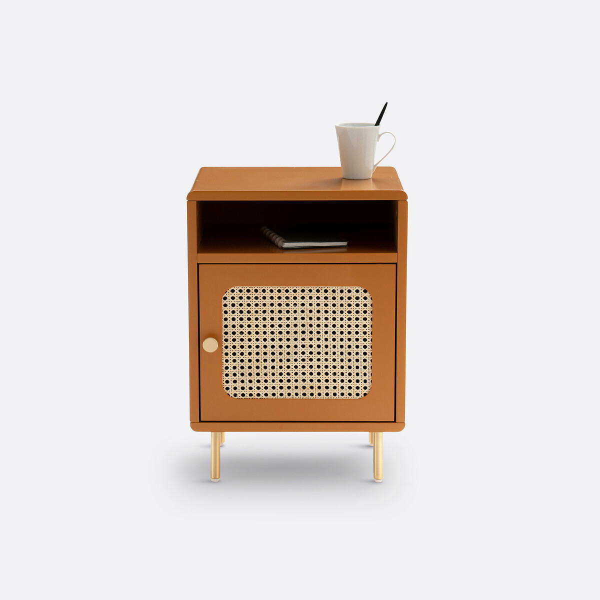 Chevet 1 porte cannage Redpop orange cuit, LA REDOUTE INTERIEURS