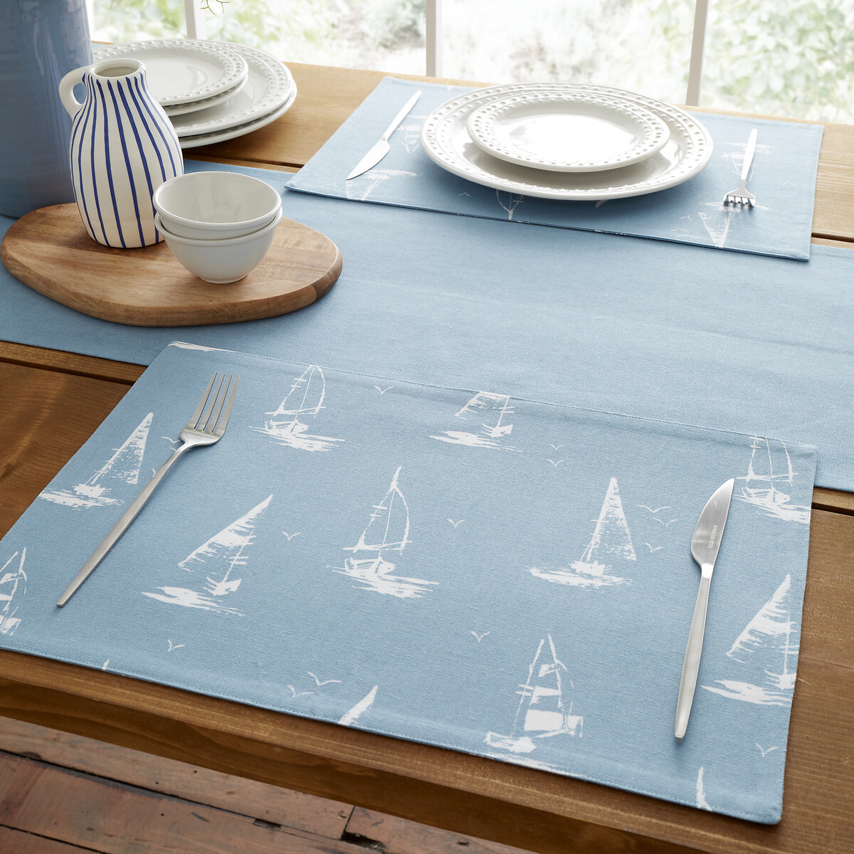 Salcombe Boats Cotton Dining Placemat 4 Pack blue, CATHERINE LANSFIELD