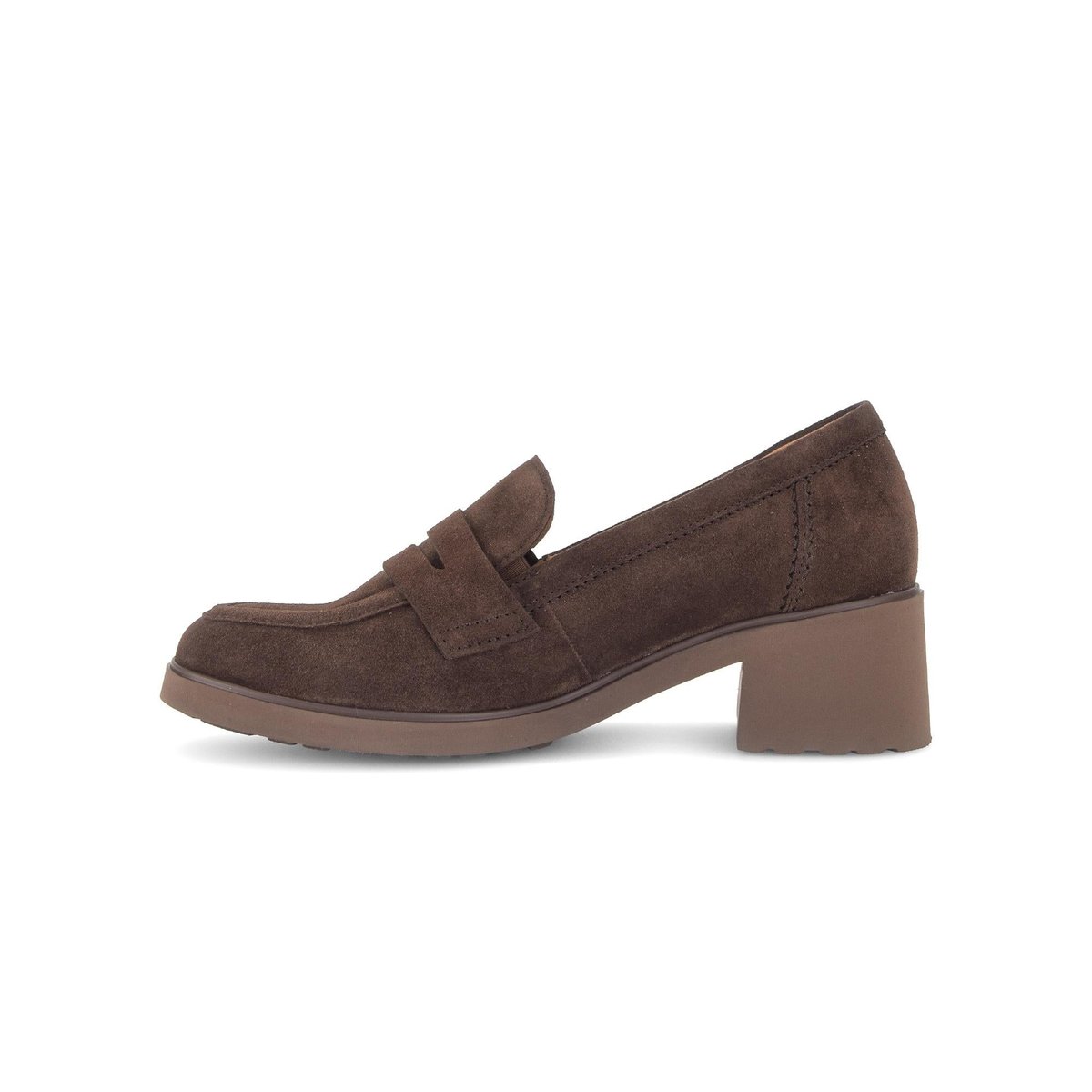 Mocassins en cuir à talon décroché marron velours, GABOR