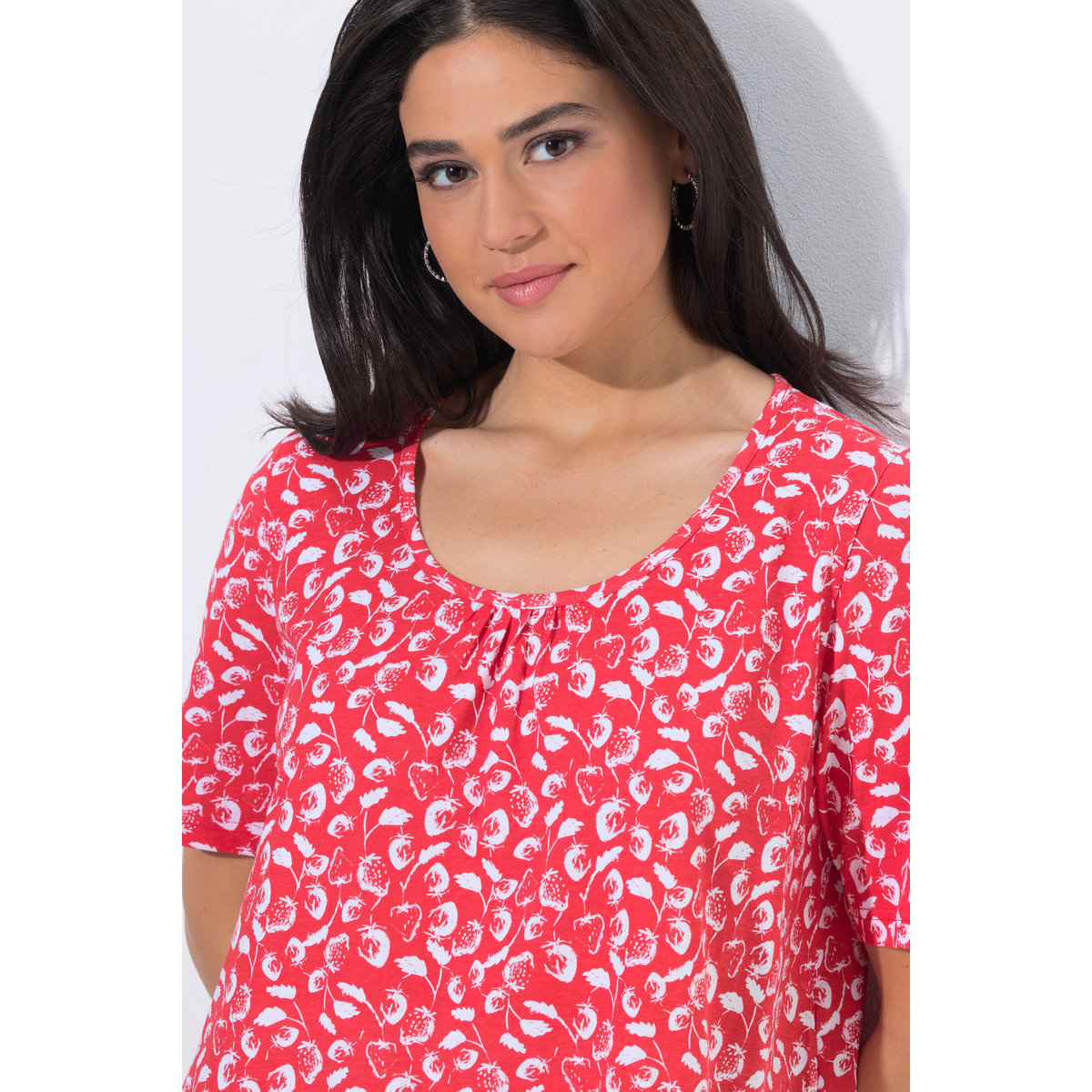 T-Shirt coupe évasée corail, ULLA POPKEN