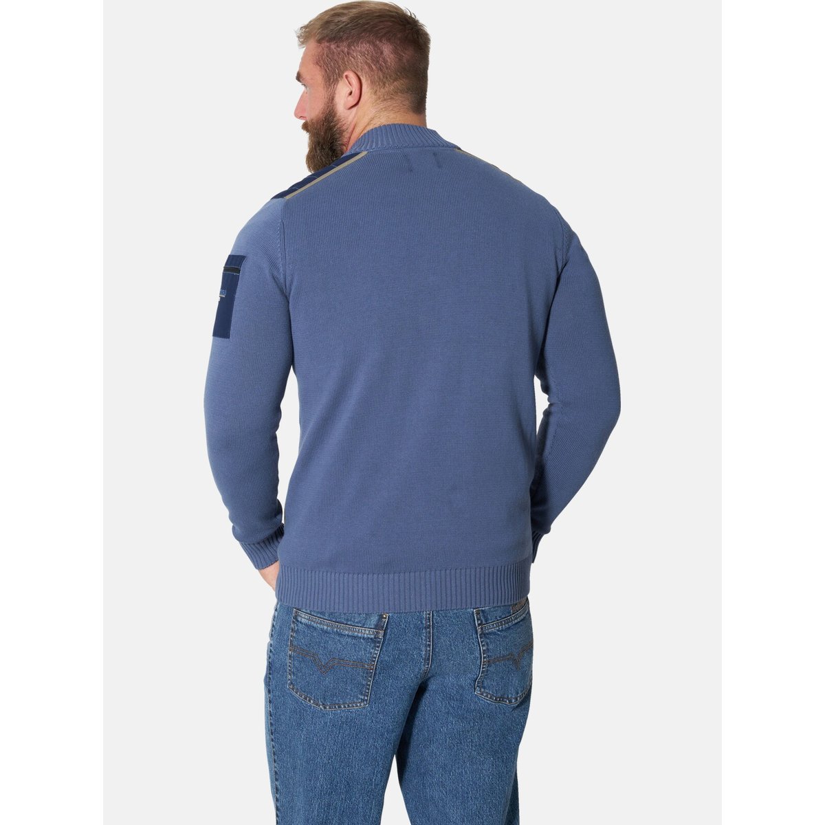 Gilet en maille ARNAR bleu, JAN VANDERSTORM