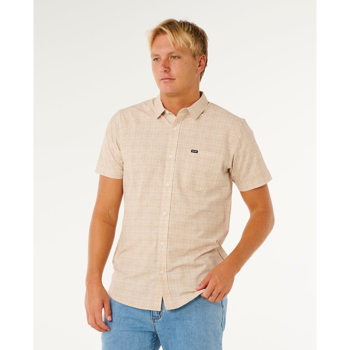 Chemise Sessions Aerotech manches courtes pierre, RIP CURL