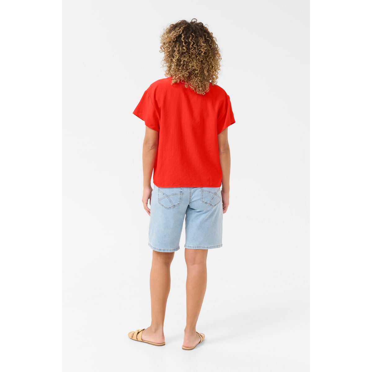 Chemise à manches courtes rouge flame scarlet, CREAM