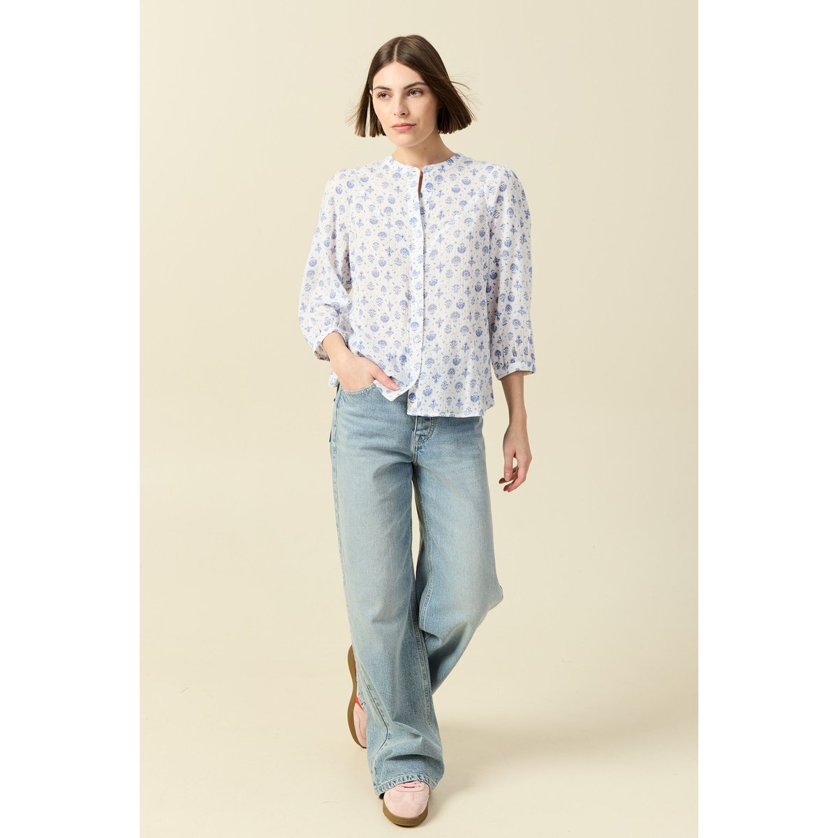 Chemise à manches longues bleu clair, BONOBO